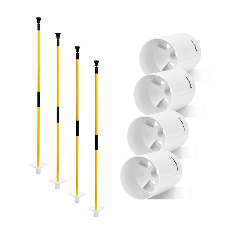 KINGTOP Golf Hole Cup Flagpole Set for Practice Putting Green, 6” Putting Cup Fit PGA | LPGA | USGA Regulations, 2-Section Flag Stick Design, 3 Feet, 4-Pack