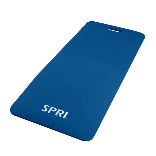 SPRI Exercise Mat for Fitness, Yoga, Pilates, Stretching & Floor Exercises (46"L x 20"W x 1/2-Inch Thick) Blue