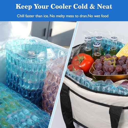 Flexible Ice Film Ice Packs for Cooler Freezer Lunch Boxes Reusable Long Lasting (Blue)