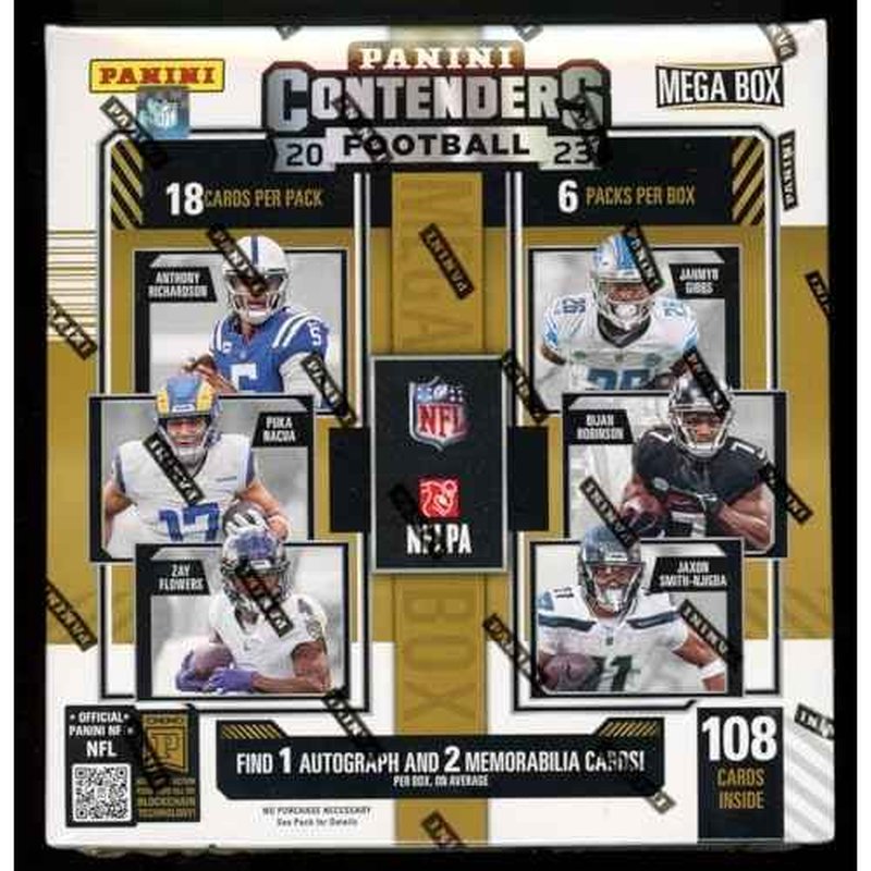 Panini 2023 Contenders Football Mega Trading Card Box (108 Cards/Box) One Autograph Teal Parallels