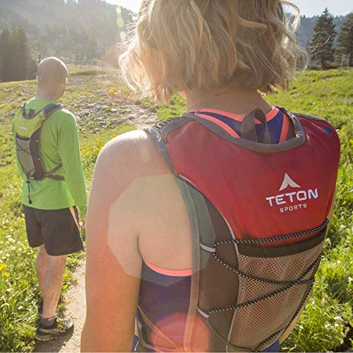 TETON Sports TrailRunner 2 Hydration Pack; 2-Liter Hydration Backpack with Water Bladder; for Backpacking, Hiking, Running, Cycling, and Climbing (Red)