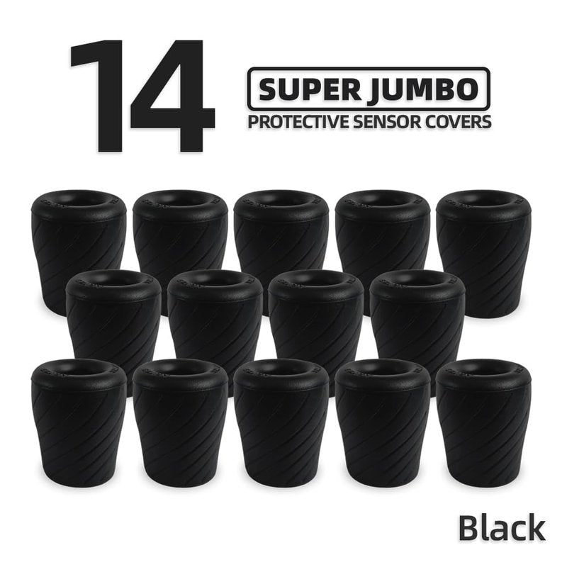 ARYZE 14 Pack Super Jumbo Golf Club Sensor Covers – for JumboMax & Oversize Grips ONLY – Compatible with Garmin Approach CT10 & Arccos Sensors (Black)