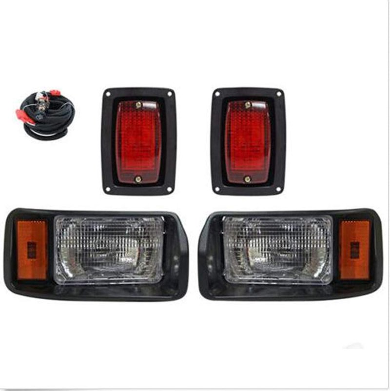 BeAcc Club Car DS Light Kit for 1993-UP Golf Cart Factory Style OEM Basic Headlight & Taillight Kit with Wires Halogen Headlights LED Taillights