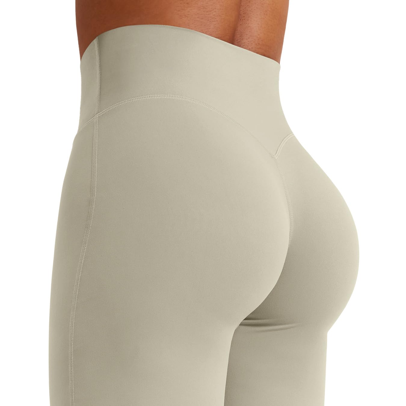 YEOREO Workout Leggings Womens No Front Seam Straight Leggings 31.5" High Waist Buttery Eddiy Gym Yoga Pants Light Sand XS