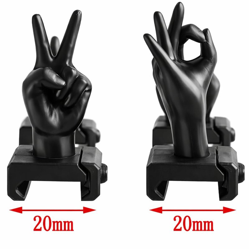 GOTICAL Finger Sight Set, Fixed Backup Front and Rear Sight BUIS Set, Fit Picatinny Rail and Weaver (2 Sets of Finger Set) (4Pcs/Set Finger Thumb) (4Pcs/Set Finger Thumb)