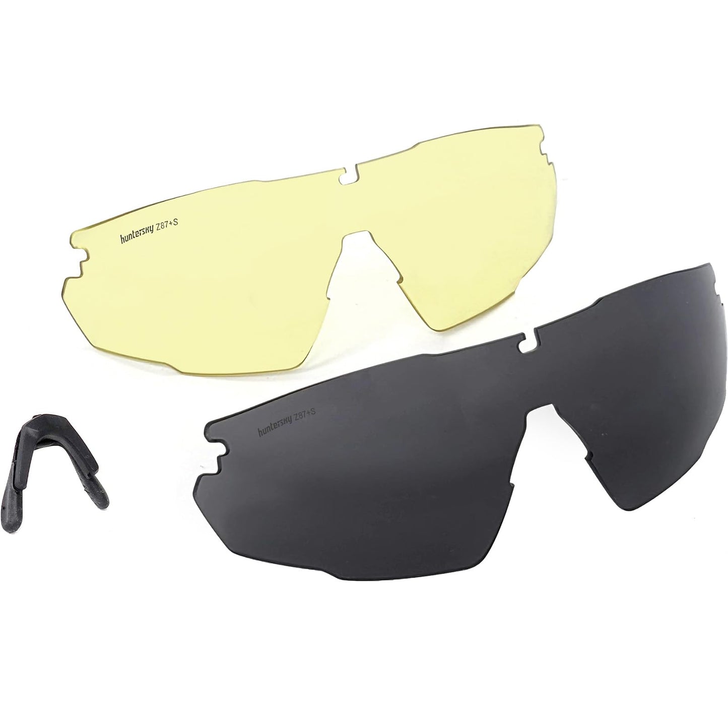 HTS HUNTERSKY S57 Anti Fog Ballistic ANSI Z87.1+ Yellow and Smoke Replacement Lenses with Nose Piece