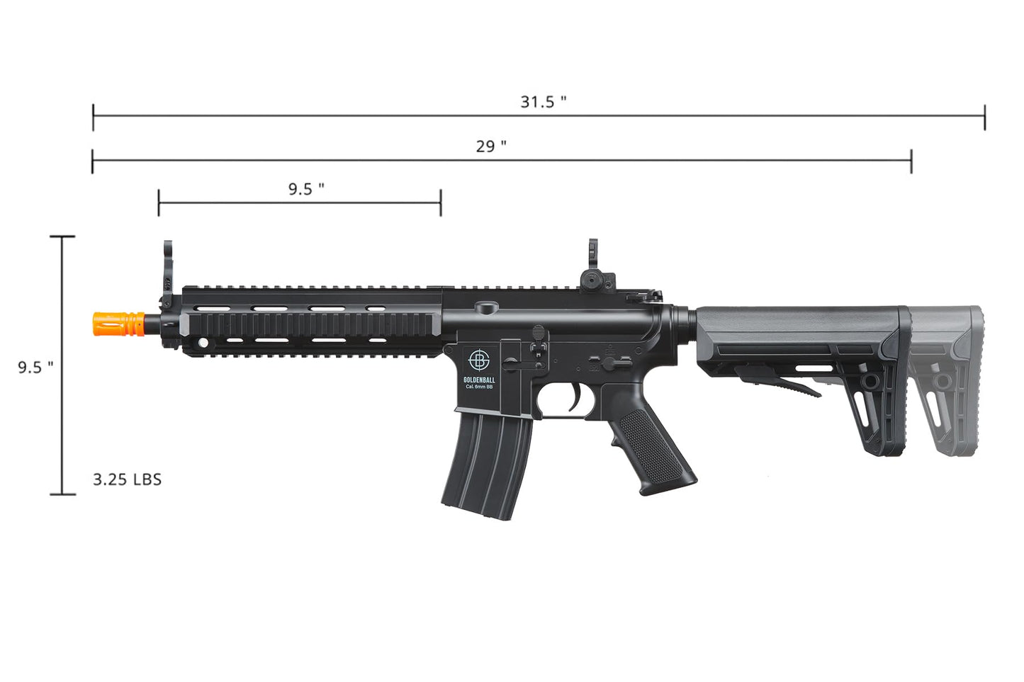 Full Set Airsoft AEG K418 Tactical RIS w/Adjustable Airsoft Stock - Battery, Charger, Red Dot Included