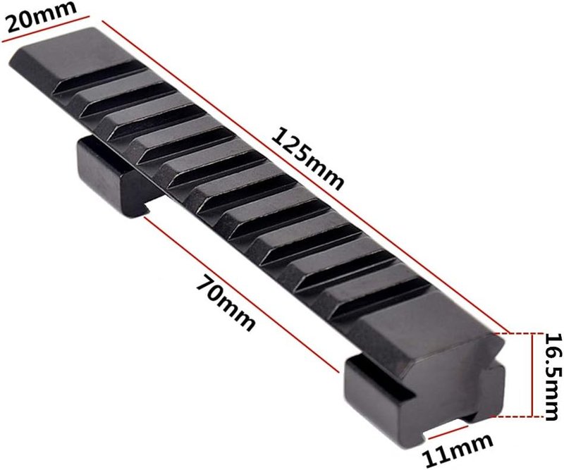 Dovetail to Picatinny Rail Adapter - 11mm to 20mm Converter Mount | Low Profile Scope Riser Rail Adaptor