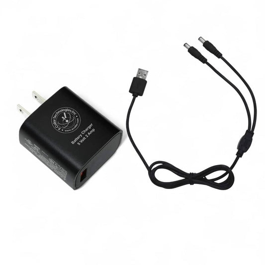 Educator Dual Lead Charger for Series ET, ME, FT, BP, PG, UL, and RX-1000 Training and Bark Collars with Round Charging Ports