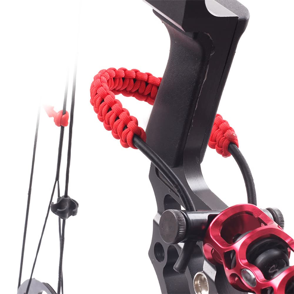 SOPOGER Archery Bow Wrist Sling Hunting Wrist Strap Braided for Compound Bow Target Shooting Accessories (Red)