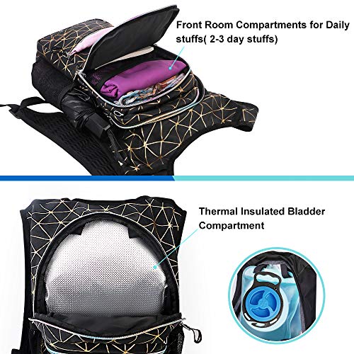 Mothybot Hydration Backpack Pack, Water Backpack 20L Capacities Included 2L Hydration Bladder, Festival Essential - Rave Hydration Pack Hydropack Hydro for Hiking, Running, Biking, Festival Gear