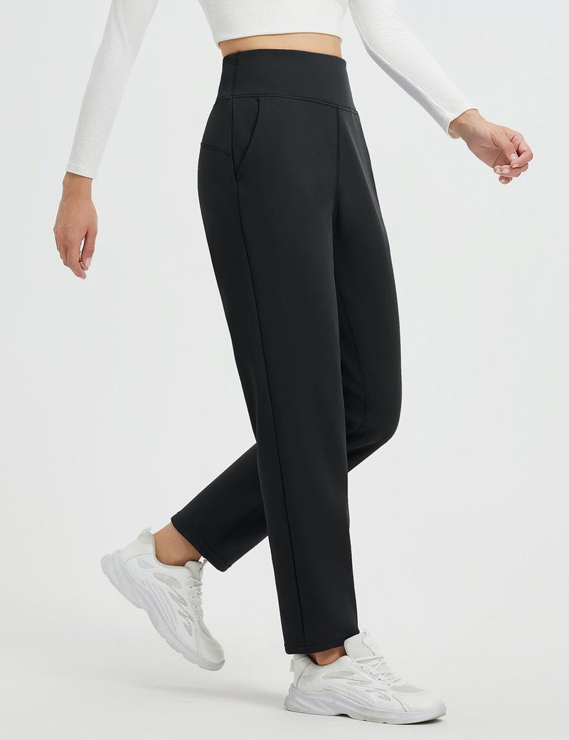 baleaf Fleece Lined Pants Women Winter Thermal Warm Water Resistant High Waisted Travel Pants Thick Pants Work Golf Casual Black M