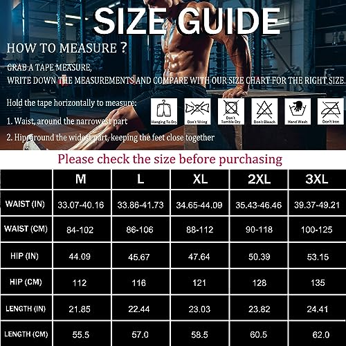 Sauna Shorts for Men Sweat Pants with Drawstring, Heat Trapping Sweat Shorts Sauna Suit for Men Workout Gym Exercise