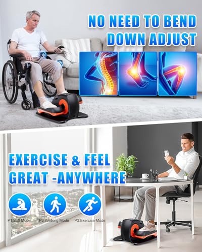 Putnen Under Desk Elliptical Machine, Ellipse Leg Exerciser While Sitting for Seniors, Quiet Portable Elliptical Machine for Home, Electric Seated Pedal Exerciser Fully Assembled