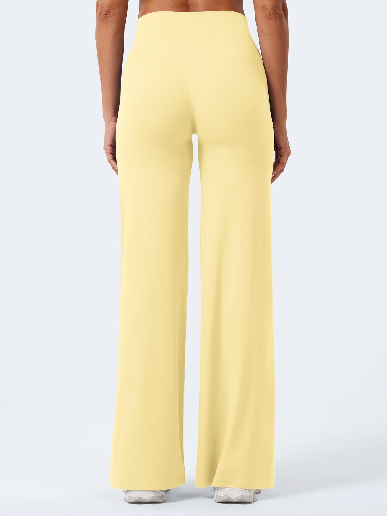 YEOREO Workout Women Straight Leggings 31.5" Gym Yoga Pants Butter Yellow L