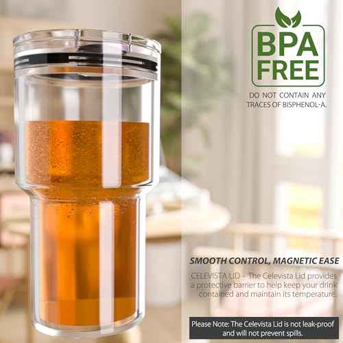 20 oz Tumbler Lid for YETI, Replacement Lid for YETI 20oz Tumbler & 10 oz Lowball, 10 oz Mug, Magnetic Spill Proof Cup Covers with Slide Switch, BPA Free (1 Pack)