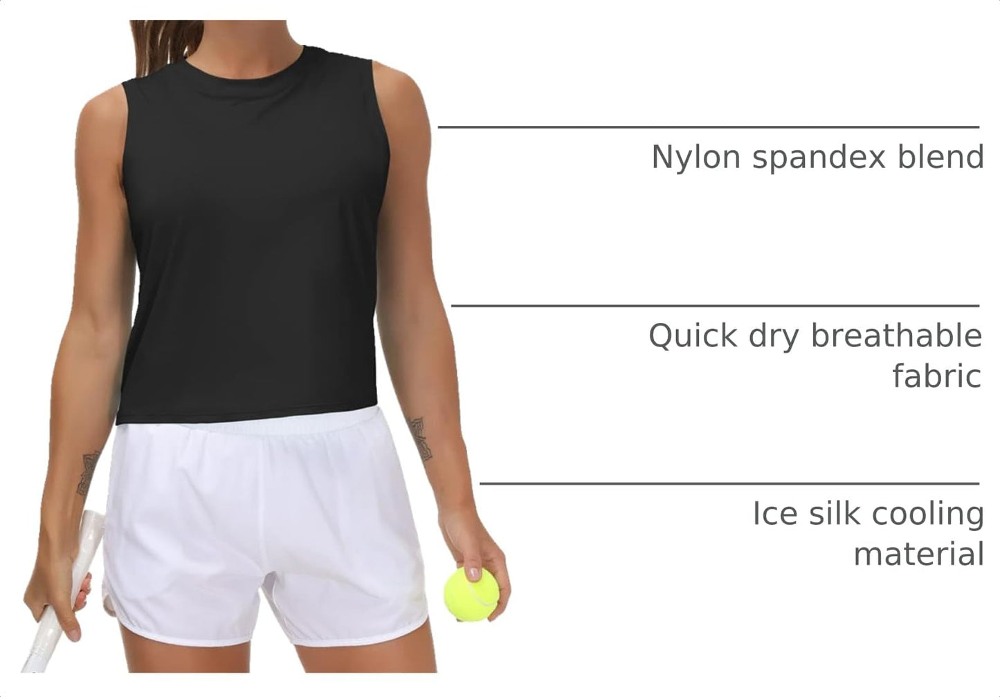 THE GYM PEOPLE Women's Workout Tank Tops Muscle Sleeveless Cropped Shirts