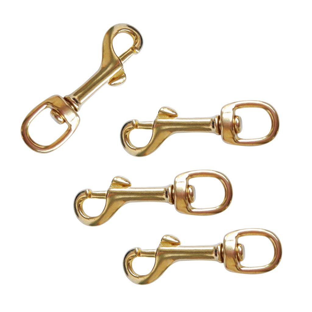 YiMusic 4 Pieces Brass Single Swivel Eye Bolt Snap Hook Buckle Suit for Scuba Diving Dog Clip Equipment Replacement