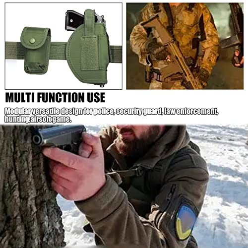 abcGoodefg Modular Equipment System Security Utility Tactical Duty Belt with Components Pouches Bags Holster Gear for Law Enforcement Guard Security Hunting (6 PCS, Army green)