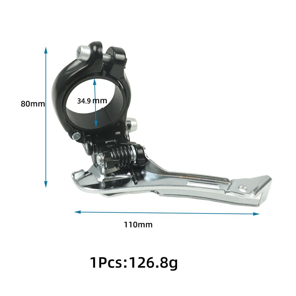 CYSKY Road Bike Front Derailleur 2 Speed, Clip Ring Type Suitable for 31.8/34.9mm Diameter Tube, Compatible with Shimano R2000