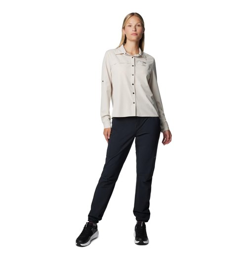 Columbia Women's Summit Valley Woven Long Sleeve Shirt, Dark Stone, Large