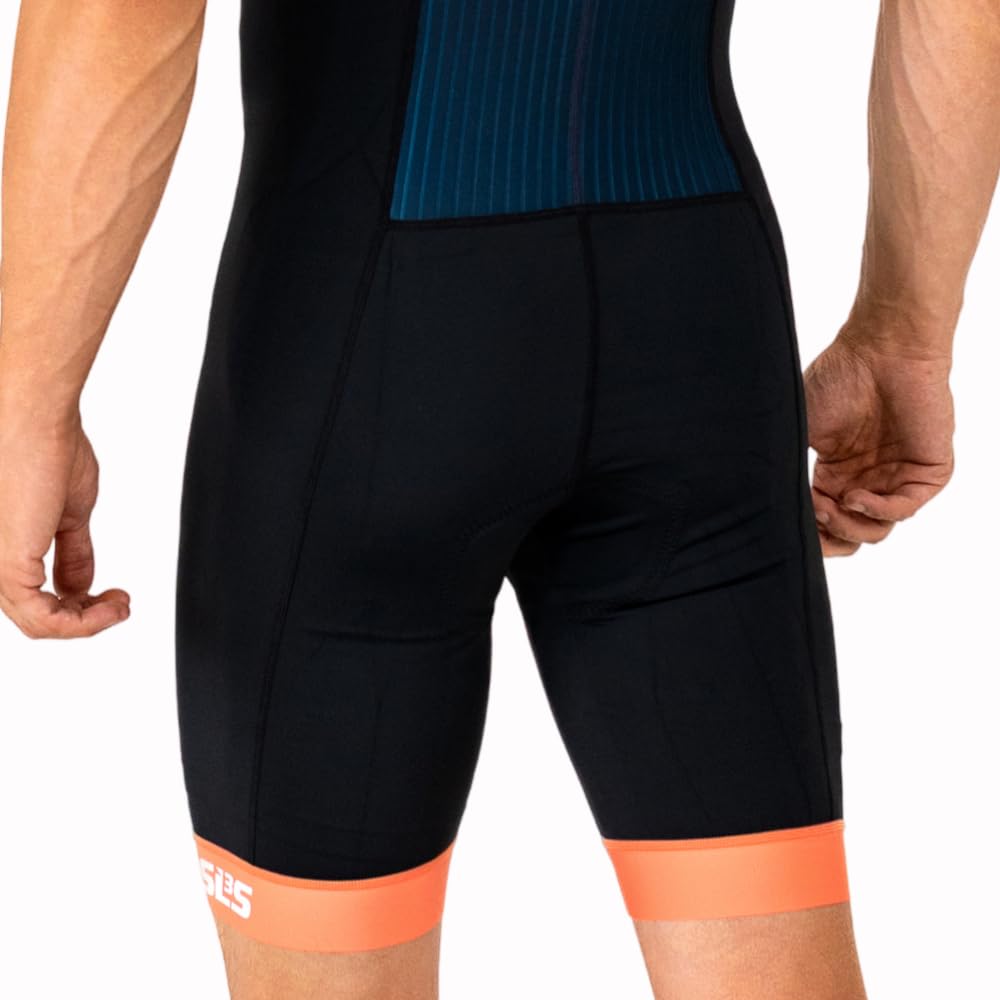 SLS3 Triathlon Suits Mens Elite Aero Tri Suit Men - Trisuit Triathlon - Full Zip, Aero Sleeves, Internal and Rear Pockets (Horizon, Large)