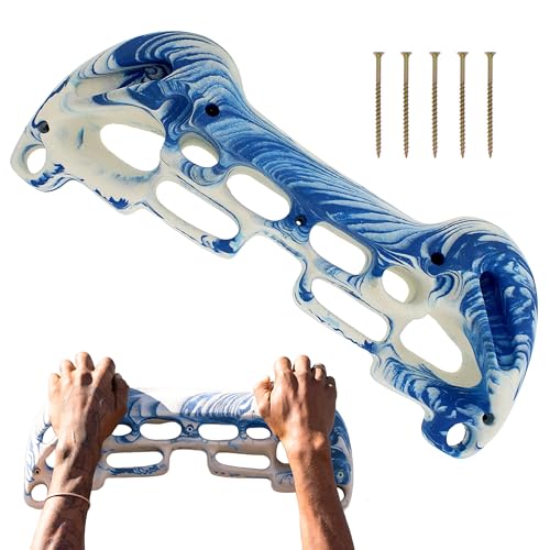 Get Out! Doorway Hangboard Rock Climbing Fingerboard Climbing Training Board Climbing Grip Board –White and Blue Swirl