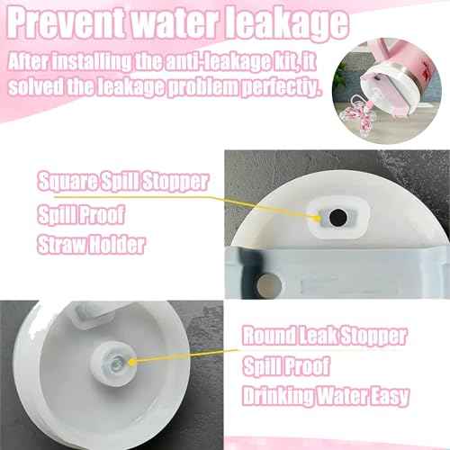 5pcs Pink Stanley Cup Accessories Set, Including Butterfly Straw Topper, Sparkly Silicone Boot, Stoppers Spill Proof, Shiny Charm Fits Stanley 40&30 Oz Tumbler with Handle