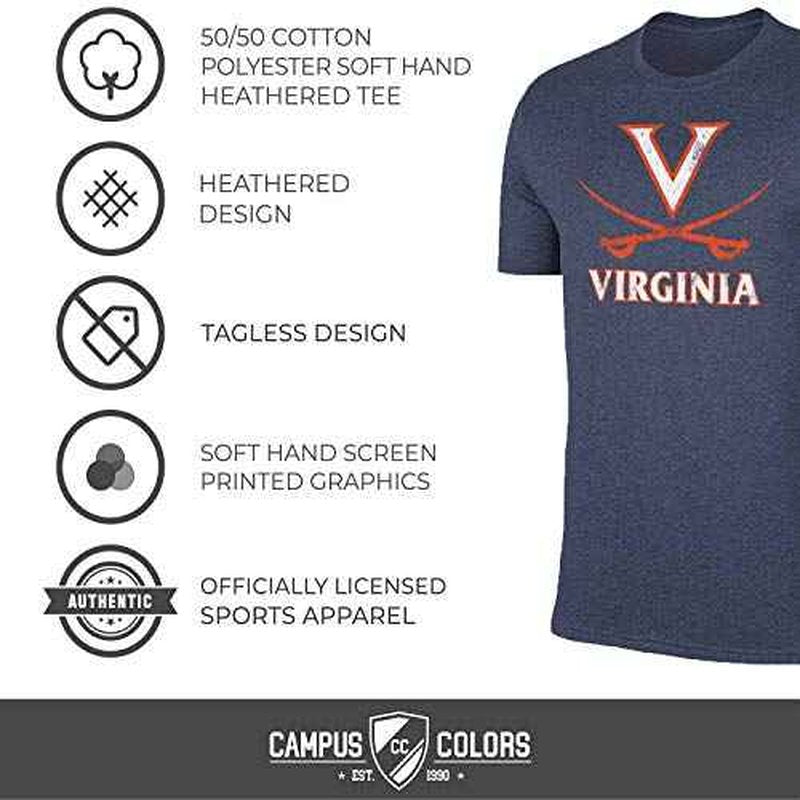 Campus Colors Adult MVP Heathered Cotton Blend T-Shirt - Logo Tshirt - Made from Ringspun - Comfort and Versatility