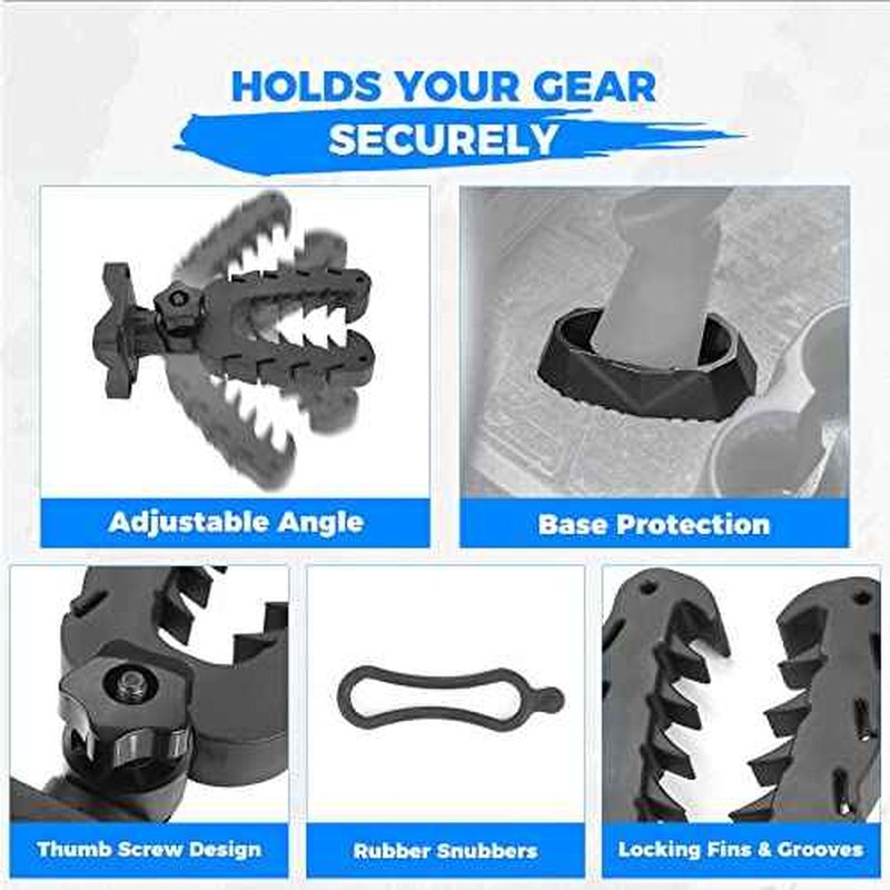 KEMIMOTO UTV Hunting Tool Holder Rack, Tool Holder Compatible with Polaris Ranger and General, Mount on The Dash Cup Holder or Cargo Bed, Shovel Mount Bow Rack