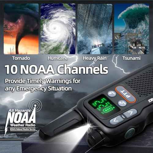 Walkie Talkies Long Range for Adults,Rechargeable FRS Walkie Talkies with Earpiece 2 Way Radio NOAA Walky Talky with Flashlight VOX 1500mAh Battery USB-C Charger for Camping Hunting Cruise Ship,2Pack