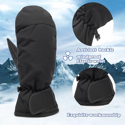 Ski-Gloves for Men Women, Winter Warm Mittens Water-Repellent Windproof for Cold Weather, Snowboarding, Driving