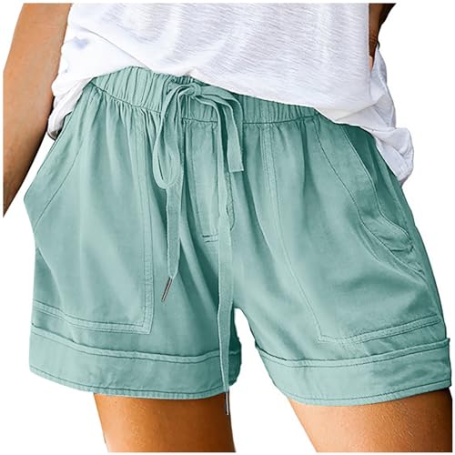 Aboser Athletic Shorts for Women Womens Shorts Casual Drawstring Sweatshorts Classic Solid Color Pant Stretch Wide Leg Bottoms 2024 Y2K Lounge Shorts Clearances Womens Tops