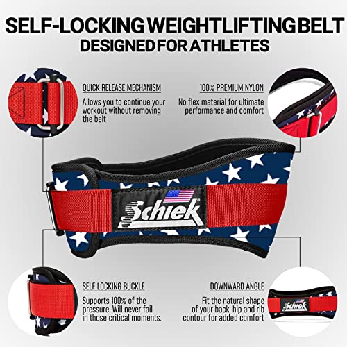 Schiek Sports Model 2004 Nylon 4 3/4" Weight Lifting Belt - Medium - Stars