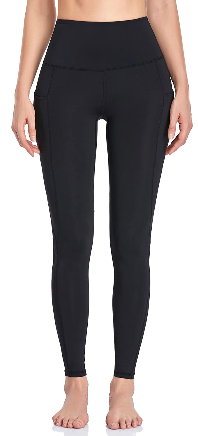 CAMMUR Women's Naked-Feeling High Waisted Leggings, Buttery-Soft Tummy Control Yoga Pants with Pockets for Workouts - 7/8 Black