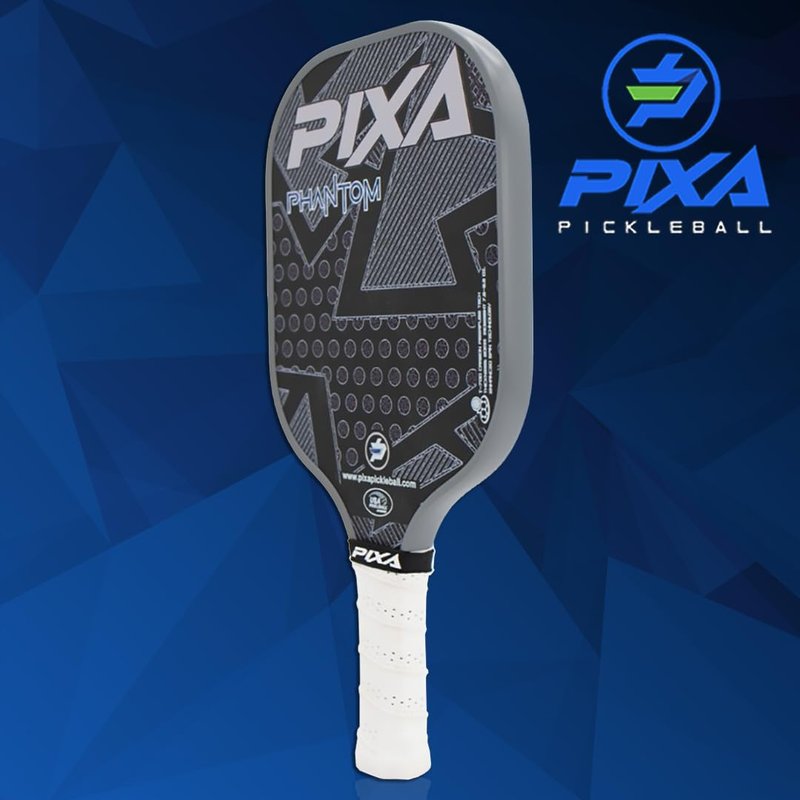 PIXA Phantom T-700 RAW Carbon FACE Pickleball Paddle; 20mm; Intermediate/Advanced; MAX Power, Control, and Spin; 5.12 INCH Handle; Great Gift!