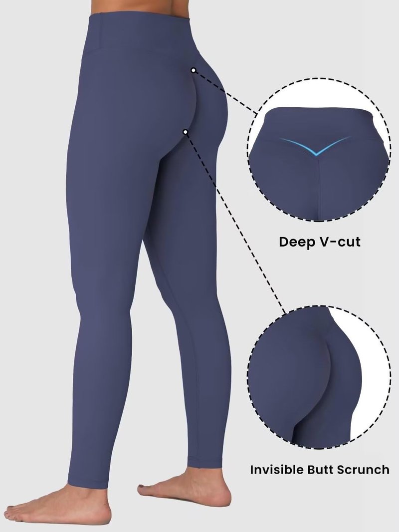 Sunzel Sunzfly Invisible Butt Scrunch Workout Leggings for Women, Butt Lifting High Waisted Gym Yoga Pants with Tummy Control 28" Ash Blue Medium