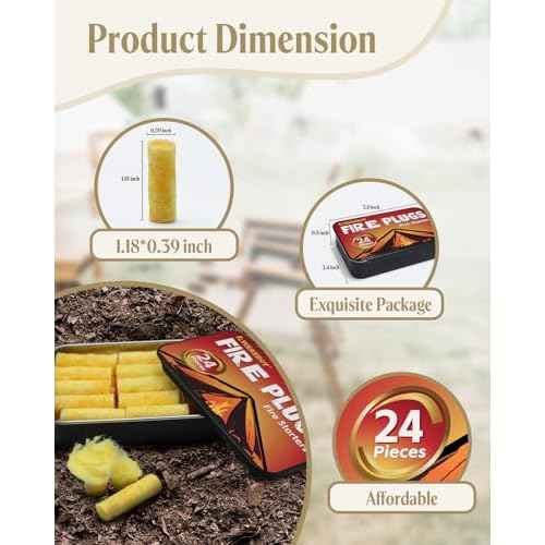 Fire Plugs Fire Starters - Windproof Fire Starter for Campfires Long Brun Time - Fire Starters for Fireplace,Chimney,BBQ Grill,Camping Fire,Wood Stove - Emergency Survival Tools 24pcs