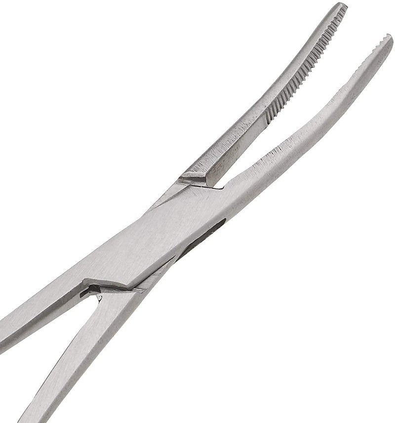 Rochester Pean Hemostat Forceps Set - 10" Surgical Clamps with Full Mouth Serration | Straight & Curved, Three Locking Positions