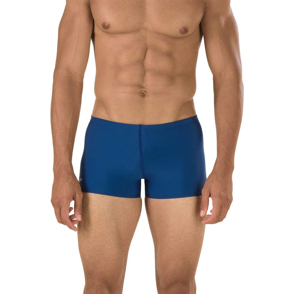 Speedo Men's Swimsuit Square Leg Endurance+ Solid Navy