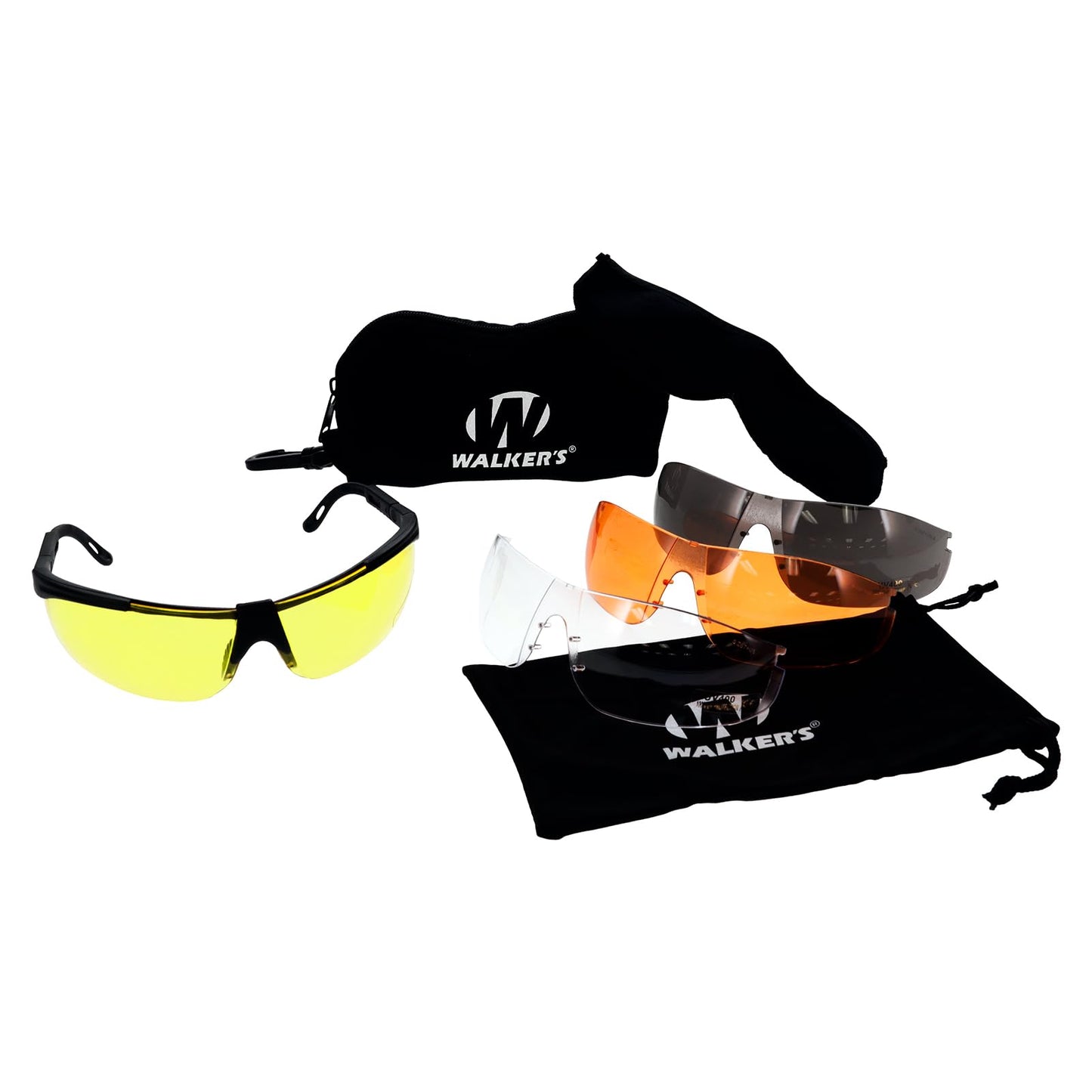 Walker's Razor Slim 23Db Electronic Quad Muff & Interchangeable Lens Sport Glasses Combo Kit