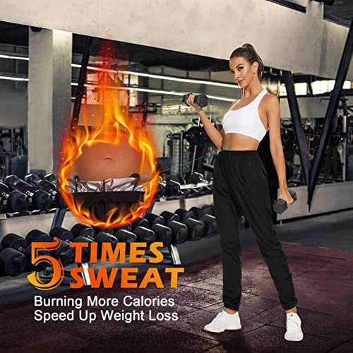 YYQ Sauna Suit for Women Weight Loss Sauna Jacket Sweat Shirt Hoodies Gym Boxing Workout Tops Sweat Suits for Women Plus Size (Black Jacket Only, Small)