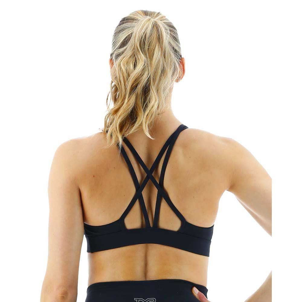 TYR Women's Dual Strap Performance Sports Bra, Black, X-Small