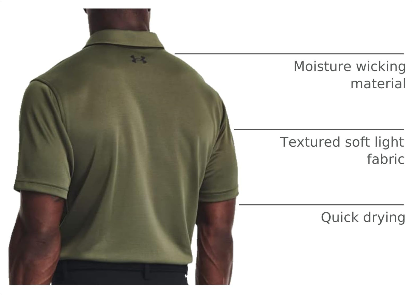 Under Armour Men's Tech Golf Polo, (390) Marine OD Green / / Black, X-Small