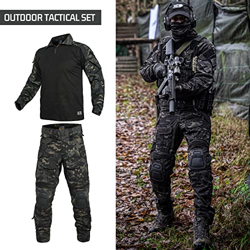 YEVHEV G3 Combat Suit Military Apparel Set Tactical Camouflage Clothing Hunting Uniform Paintball Gear with Knee Pads for Men