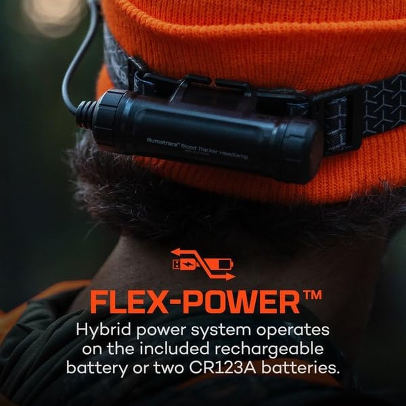 Nebo IllumaTrace Blood Tracker Headlamp - 100 Lumens Rechargeable LED Light for Hunting | Durable & Water Resistant