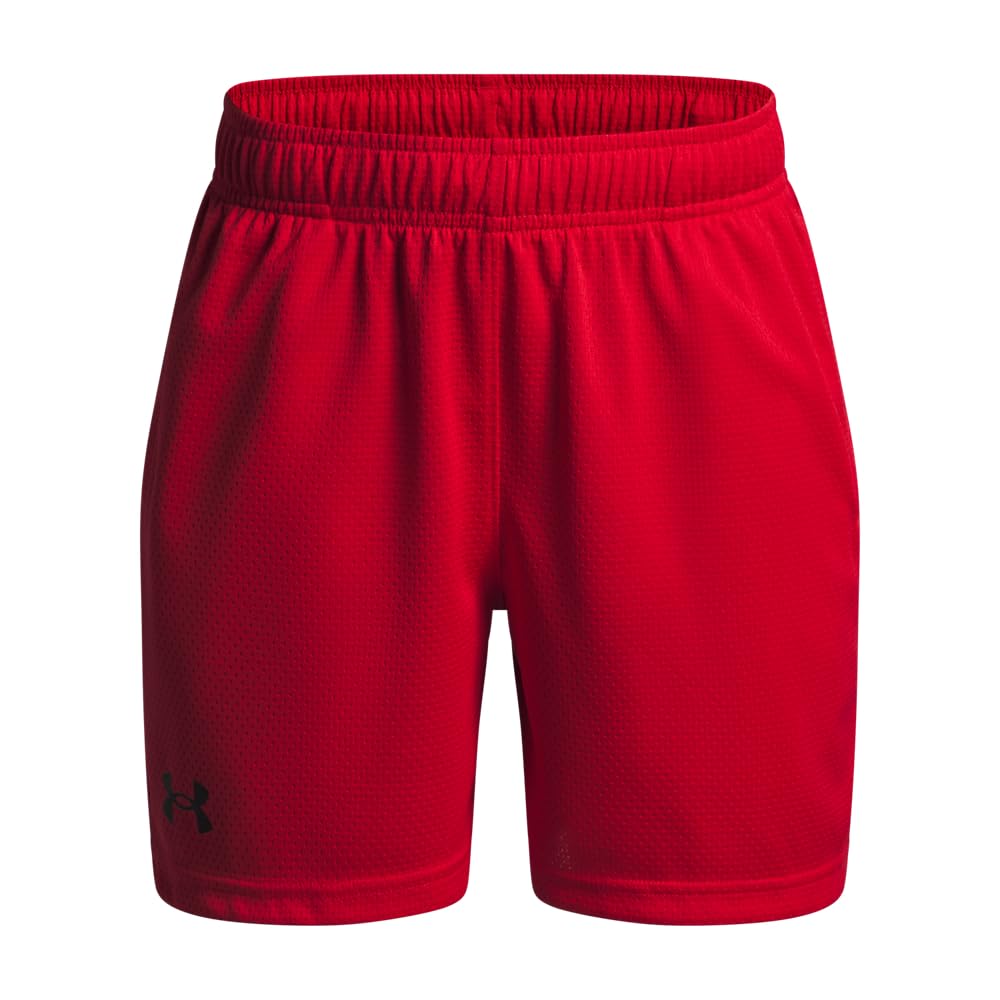 Under Armour Boys' Tech Mesh Shorts, (600) Red / / Black, X-Large