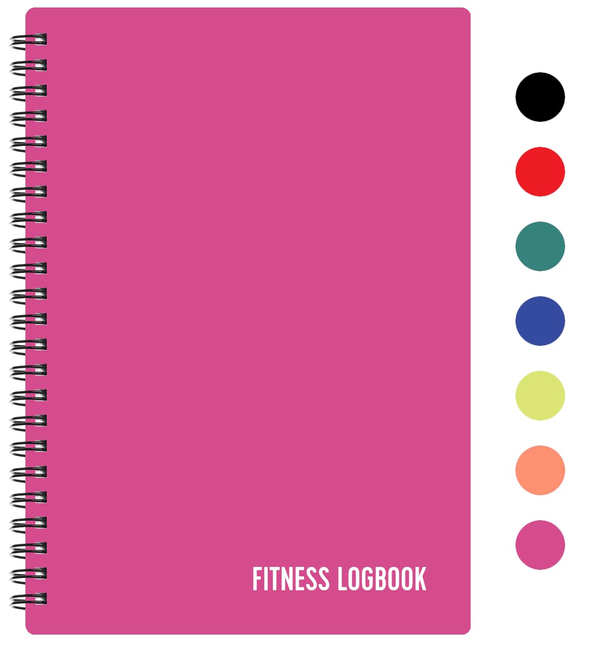 Fitness Logbook (Pink) - A5 Undated Workout Journal For Men & Women - Plastic Cover & Thick Paper - Planner Log Book To Track Weight Loss, Muscle Gain, Gym Exercise, Bodybuilding Progress