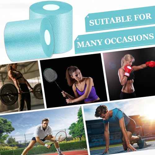 Nuanchu 30 Yards Pre-wrap Athletic Tape Foam Underwrap Tape Foam Underwrap Bandage for Hair Soccer, Sports Wrists Elbows Knees Ankles, 2.76 Inches(Turquoise)