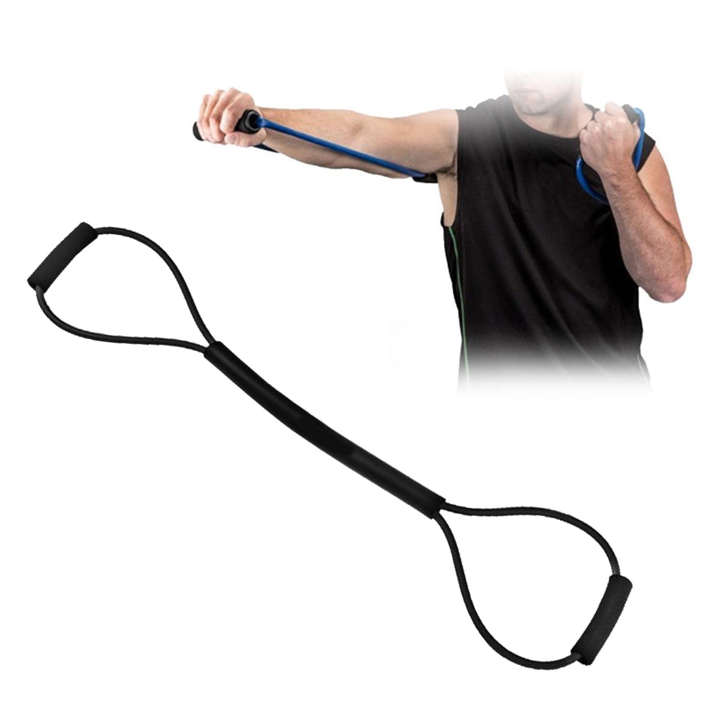 Fancyes Elastic Resistance Bands Pull Rope Agility Training for Shadow Boxing Punching Arm, Black 35LB